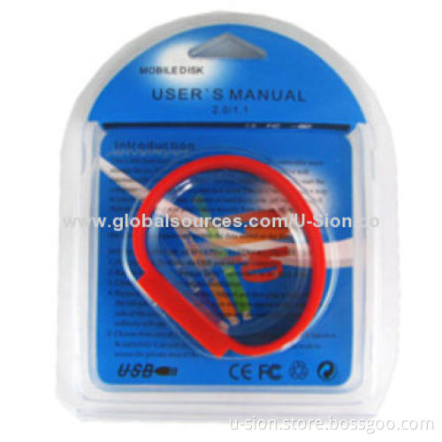 Wristband USB Flash Drives with 125MB to 32GB Memory Capacity, Customized Logos Available